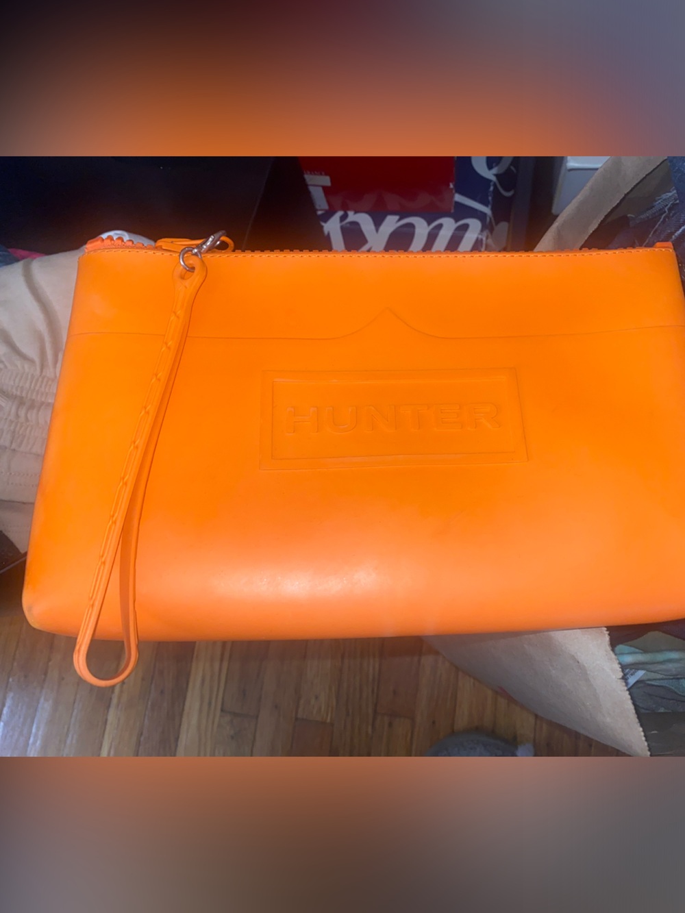 Hunter Bright Orange Zip Wristlet